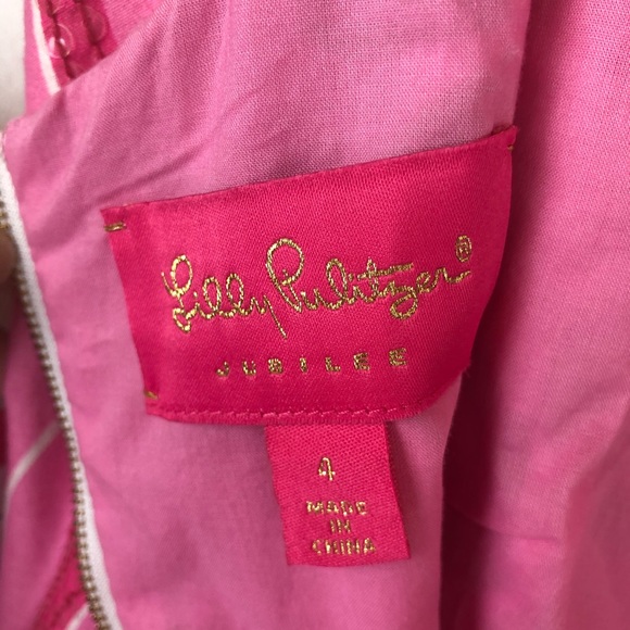 Lily Pulitzer Fitch Shift Sateen Dress Sz 4 - Picture 5 of 7